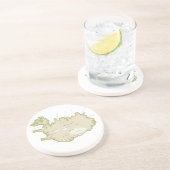 Dessous De Verre En Grès Carte illustrée de l'Islande Trivet (Côté)