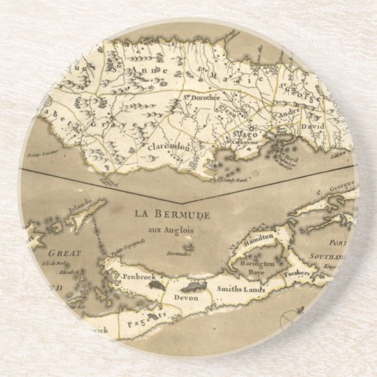 Dessous De Verre En Grès CARTE : La JAMAÏQUE, 1767 (Devant)