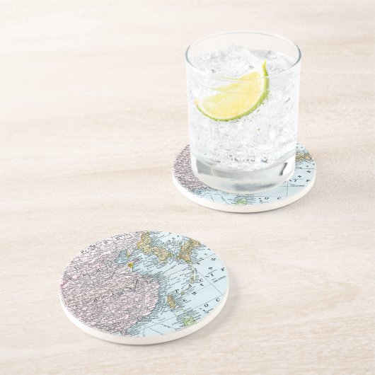 DESSOUS DE VERRE EN GRÈS CARTE : L'ASIE DE L'EST, 1907 (Côté)