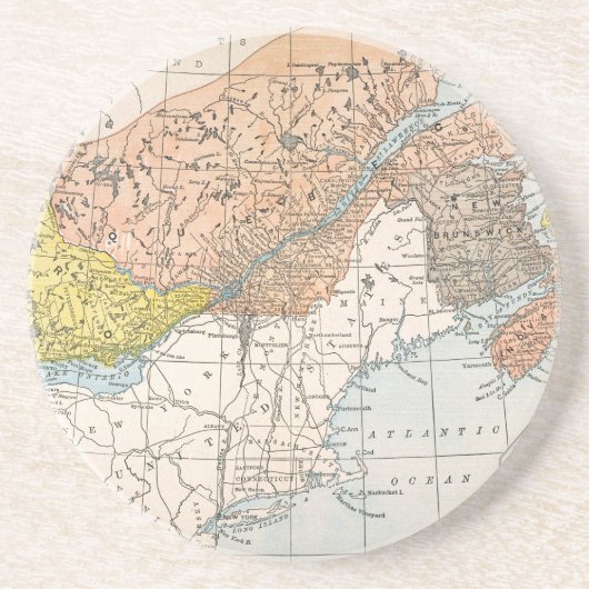 DESSOUS DE VERRE EN GRÈS CARTE : LE CANADA ORIENTAL (Devant)