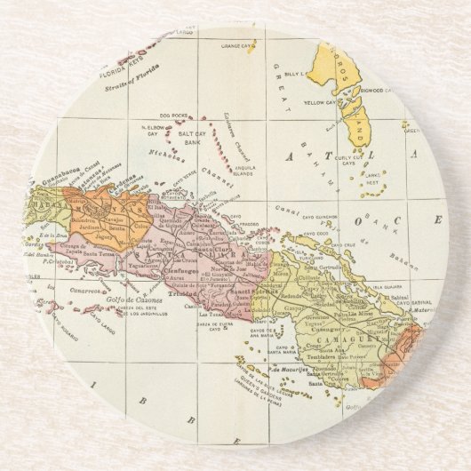 Dessous De Verre En Grès CARTE : Le CUBA, 1900 (Devant)