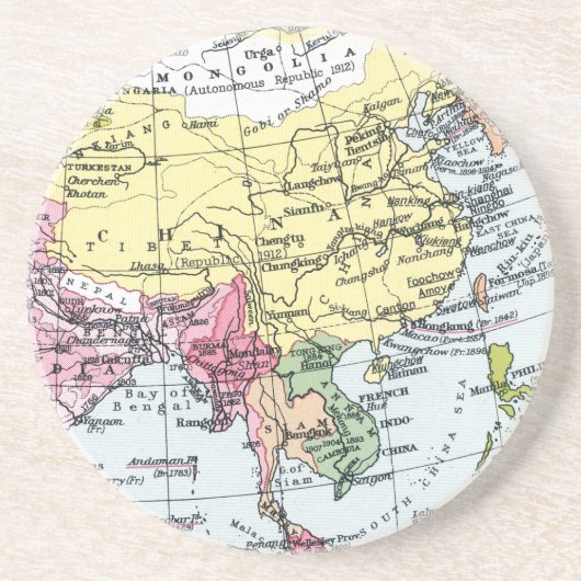 DESSOUS DE VERRE EN GRÈS CARTE : L'EUROPE EN ASIE (Devant)