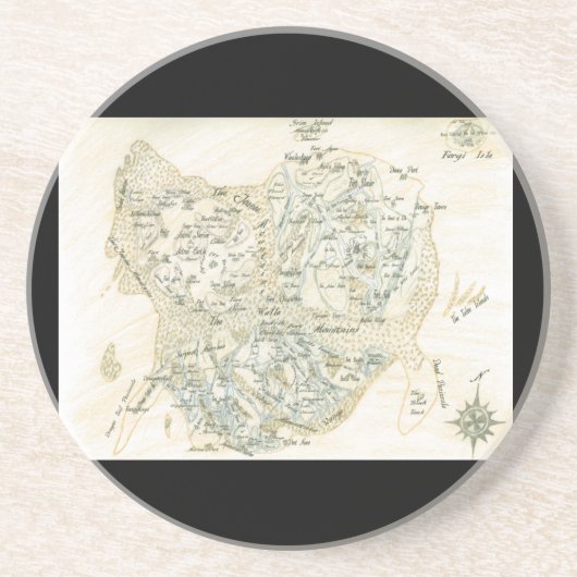 Dessous De Verre En Grès Carte marquée de Trino (Devant)