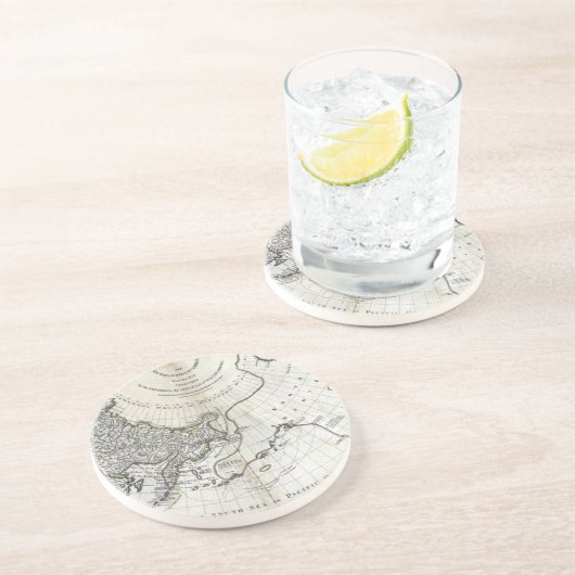 DESSOUS DE VERRE EN GRÈS CARTE : NORTH PACIFIC (Côté)