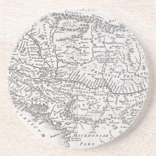 DESSOUS DE VERRE EN GRÈS CARTE : PANNONIA (Devant)