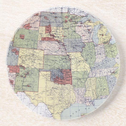 DESSOUS DE VERRE EN GRÈS CARTE : RÉSERVATIONS, 1892 (Devant)