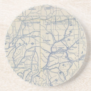 Dessous De Verre En Grès Carte routière cycliste du Wisconsin 6