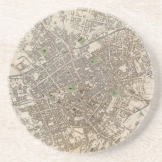 Dessous De Verre En Grès Carte vintage de Birmingham Angleterre (1839)