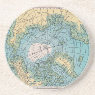 Dessous De Verre En Grès Carte vintage de l'Arctique