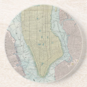 Dessous De Verre En Grès Carte vintage de New York City (1901)