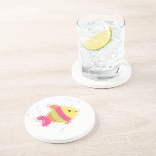 Dessous De Verre En Grès Carton de poisson mignon (Côté)