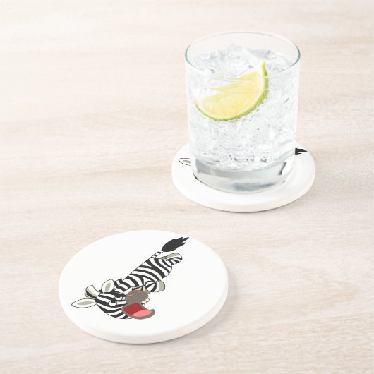 Dessous De Verre En Grès Cartoon Zebra (Côté)