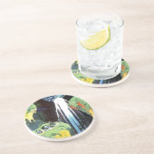 Dessous De Verre En Grès Cascade d'Amida, Hokusai Art japonais (Côté)