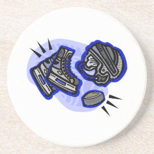 Dessous De Verre En Grès Casque et patins de galet d'hockey