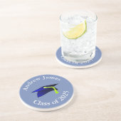 Dessous De Verre En Grès casquette bleue - classe 2025 - votre nom (Côté)