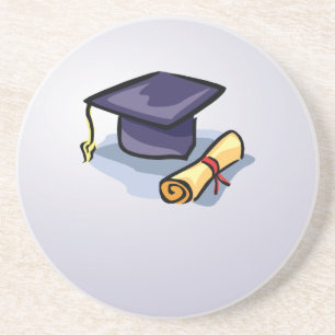 Dessous De Verre En Grès Casquette de diplôme passé présent futur sur le bl
