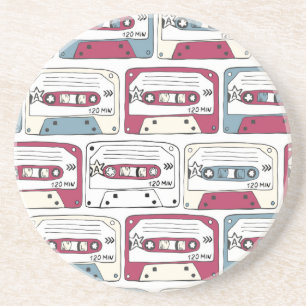 Dessous De Verre En Grès Cassettes de musique rétro : Arrière - plan de roc