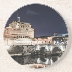 Dessous De Verre En Grès Castel Sant Angelo la nuit à Rome
