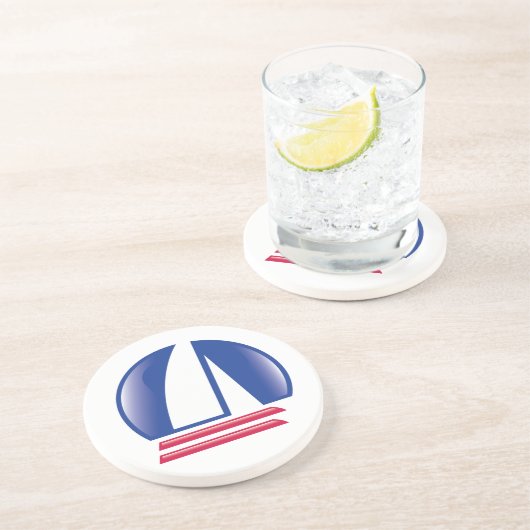 Dessous De Verre En Grès Catamaran Sailing_Pontoon Racing_Blue Moon (Côté)