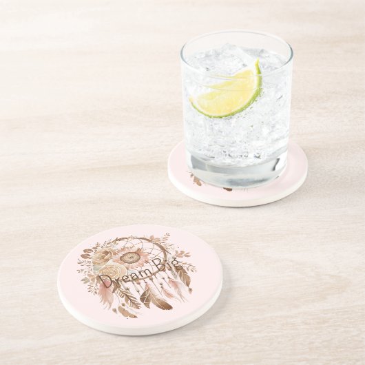 Dessous De Verre En Grès Catcher de rêve Brown rose pâle (Côté)