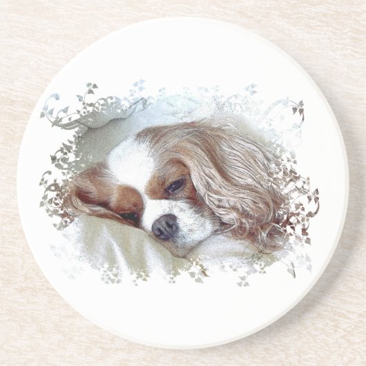 Dessous De Verre En Grès Cavalier King Charles Spaniel (Devant)
