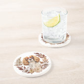 Dessous De Verre En Grès Cavalier King Charles Spaniel Automne Wreath (Côté)