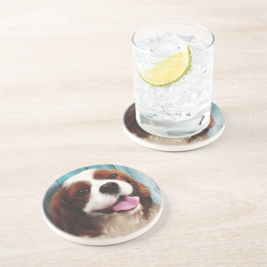 Dessous De Verre En Grès Cavalier King Charles Spaniel - Baxter (Côté)