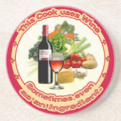 Dessous De Verre En Grès Ce cuisinier utilise du vin (Devant)