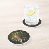 Dessous De Verre En Grès Célébration de vacances de feux d'artifice verts e (Côté)