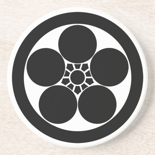 Dessous De Verre En Grès Cercle avec motif de prune (Devant)