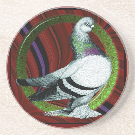 Dessous De Verre En Grès Cercle berlinois de pigeon (Devant)