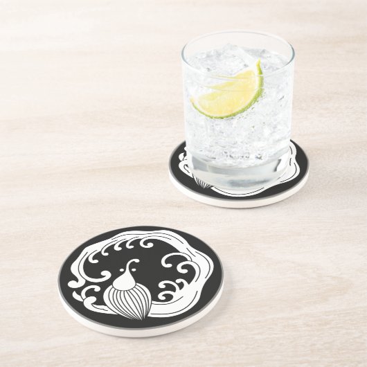 Dessous De Verre En Grès Cercle de dragon pluvieux (Côté)
