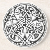 Dessous De Verre En Grès Cercle de nouage celtique avec oiseaux (Devant)