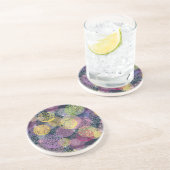Dessous De Verre En Grès Cercle de points Polka de la Cute Abstraite (Côté)