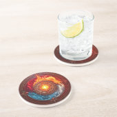 Dessous De Verre En Grès Cercle Élémentaire Du Pouvoir (Côté)