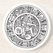 Dessous De Verre En Grès Cercle maya, hiéroglyphe mexicain(Maya) (Devant)