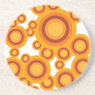 Dessous De Verre En Grès cercle orange pastel