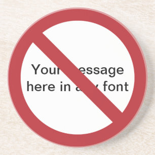 Dessous De Verre En Grès Cercle personnalisé avec bouton