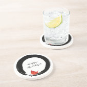 Dessous De Verre En Grès Cercle zen avec Cardinal de Noël (Côté)