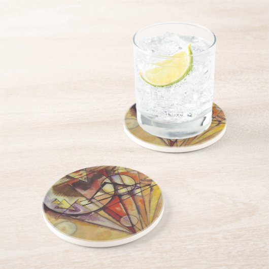 Dessous De Verre En Grès Cercles Abstraits Kandinsky (Côté)