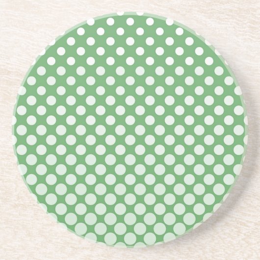 Dessous De Verre En Grès Cercles blancs en cascade sur fond vert citron (Devant)