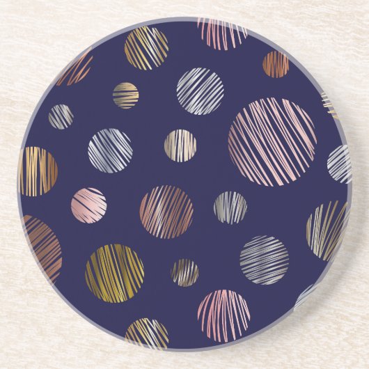 Dessous De Verre En Grès Cercles métalliques (Devant)