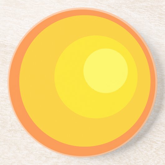 Dessous De Verre En Grès Cercles Orange Rétro (Devant)