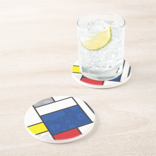 Dessous De Verre En Grès Cercles Rétro Mondrial Minimaliste De Stijl Mod Ar