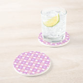 Dessous De Verre En Grès Cercles rose et violet motif (Côté)