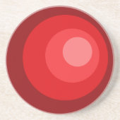 Dessous De Verre En Grès Cercles Rouges Rétro (Devant)