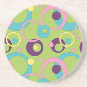 Dessous de verre en grès Cercles Verts Funky