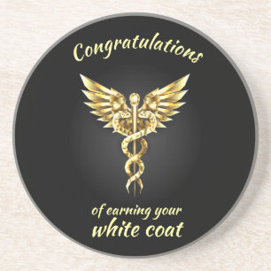 Dessous De Verre En Grès Cérémonie du manteau blanc Gold Médicale