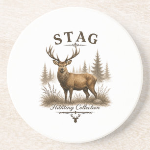 DESSOUS DE VERRE EN GRÈS CERF – COLLECTION DE CHASSE