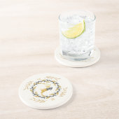 Dessous De Verre En Grès Cerf de Noël Jaune Crème Grès (Côté)
